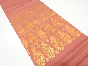 アンティーク　更紗段文織出し袋帯（着用可）